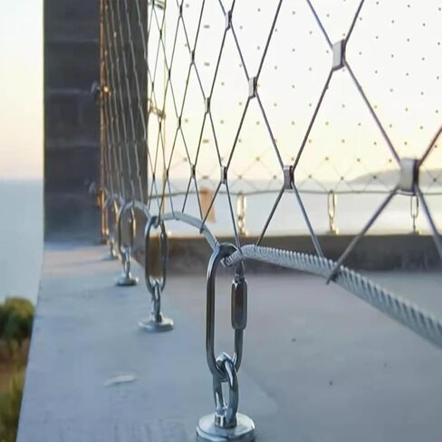 Stainless Steel Rope Safety Net Flexible Cable Balustrade Mesh 304 Stainless Steel Anti-Theft Net 10 Cm/2 Mm Fall Prevention Net Wire Rope X-Type Mesh(0.8x15m/2.62x49.2ft) in Saudi Arabia