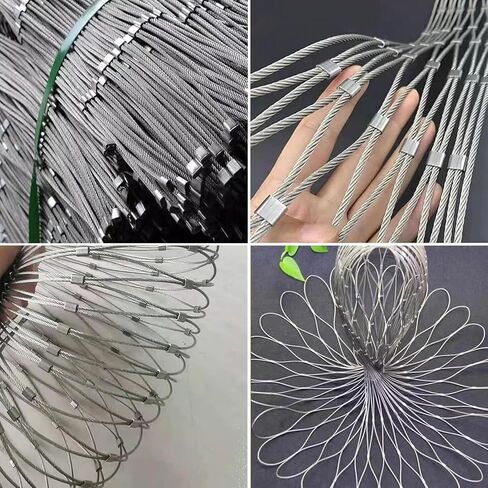Stainless Steel Rope Safety Net Flexible Cable Balustrade Mesh 304 Stainless Steel Anti-Theft Net 10 Cm/2 Mm Fall Prevention Net Wire Rope X-Type Mesh(0.8x15m/2.62x49.2ft) in Saudi Arabia