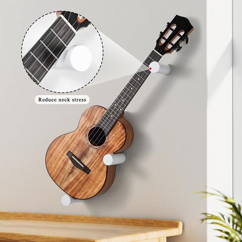 Ukulele Horizontal Hangers for Wall Wooden Wall Mount (Brown) in Saudi Arabia