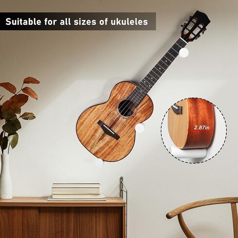 Ukulele Horizontal Hangers for Wall Wooden Wall Mount (Brown) in Saudi Arabia