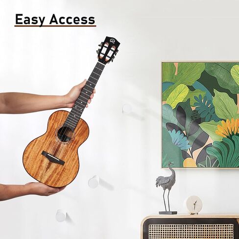 Ukulele Horizontal Hangers for Wall Wooden Wall Mount (Brown) in Saudi Arabia