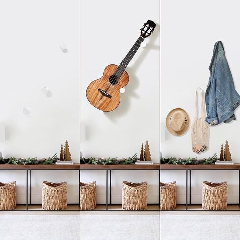 Ukulele Horizontal Hangers for Wall Wooden Wall Mount (Brown) in Saudi Arabia
