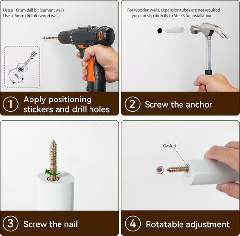 Ukulele Horizontal Hangers for Wall Wooden Wall Mount (Brown) in Saudi Arabia