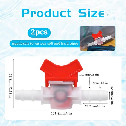 2PCS 1/2-Inch Barbed Ball Valve, Drip Irrigation Barbed Valve,1/2 Inch Id In-Line Ball Valves Hose Shut off Valves for Drip Irrigation and Aquariums Regulate Water Flow in Saudi Arabia