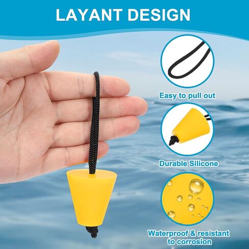 PATIKIL Universal Kayak Scupper Plug Kit,Silicone Scupper Plugs Fit for Scupper Holes Drain Holes Stopper Bung with Cord for Kayaks Canoes Yacht in Saudi Arabia