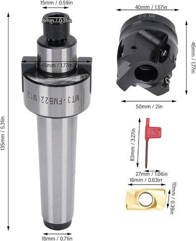 MT3-FMB22 Face Mill Set 400R-50-22 with 10 APMT1604 Inserts, Carbide Indexable End Mill Cutter for CNC Milling Machines in Saudi Arabia