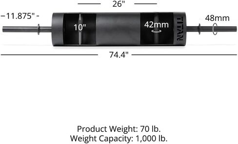 Titan Fitness Rackable Strongman Log Bar, Powerlifting Log Press Competition, 1000 LB Capacity, Strength Training Specialty Barbell, Home Gym Weightlifting Equipment in Saudi Arabia