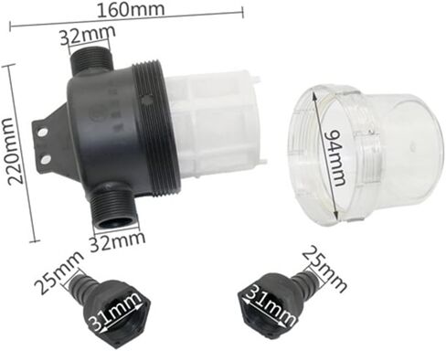 Hose Filter, 1Pcs 20mm 25mm 40 Mesh Large Flow Filter, Transparent Water Pipe Pre-Filter Garden Irrigation Agricultural Supplies (Color:25mm) (Color : 20mm)(25mm) in Saudi Arabia