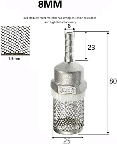 Hose filter, 1pc 6/8/10/11/12/13/14/15/16/19mm Hose Filter Garden Irrigation Tube Car Wash Pump Stainless Steel Filter Net Mesh Water Filter (Color:8MM) (Color : 6MM)(15mm) in Saudi Arabia
