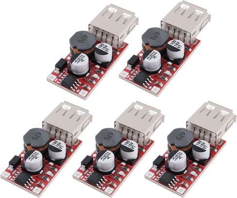 SING F LTD 5pcs USB 5V 3A DC Voltage Reduction Module 9V 12V 24V Input 15W DIY Charger Suitable for Power Supply Equipment in Saudi Arabia