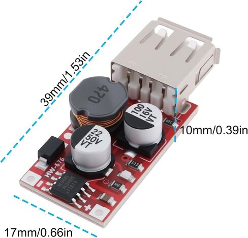 SING F LTD 5pcs USB 5V 3A DC Voltage Reduction Module 9V 12V 24V Input 15W DIY Charger Suitable for Power Supply Equipment in Saudi Arabia