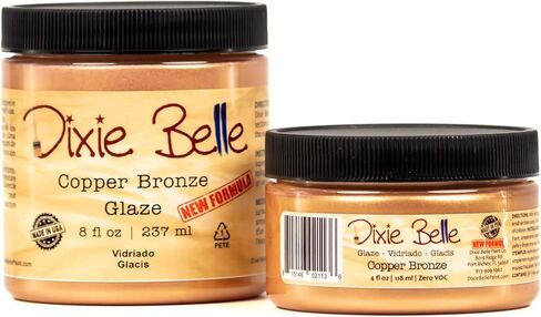 Dixie Belle Glaze | أسود (8 أوقية) | طلاء الطلاء القائم على الماء | الانتهاء من الطلاء لخطو وغسل الألوان | ديي ديكور ديكور الصقيل in Kuwait