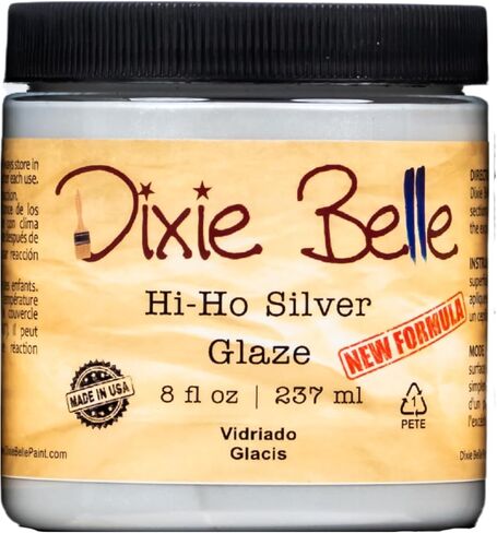 Dixie Belle Glaze | أسود (8 أوقية) | طلاء الطلاء القائم على الماء | الانتهاء من الطلاء لخطو وغسل الألوان | ديي ديكور ديكور الصقيل in Kuwait