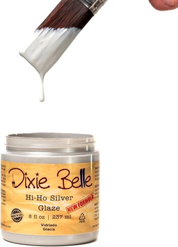 Dixie Belle Glaze | أسود (8 أوقية) | طلاء الطلاء القائم على الماء | الانتهاء من الطلاء لخطو وغسل الألوان | ديي ديكور ديكور الصقيل in Kuwait
