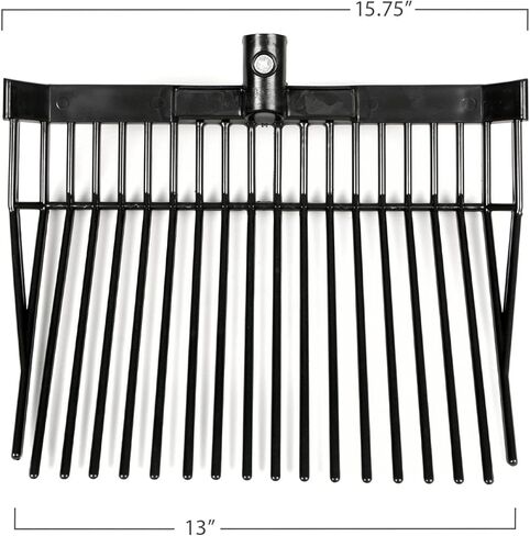 Jeffers 12-Tine Mini Fork Head – Compact Replacement Rake Scoop for Barns, Stalls, Hay, Bedding, Waste, Polystyrene Tines, 11" Wide, Fits Standard Handles, Lightweight Fork Head Only in Kuwait