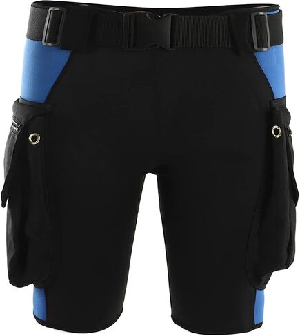 Fydun Neoprene and Nylon Swimming Snorkeling Diving Shorts with Pockets Stainless Steel Air Drain Port for Surfing Technical Diving Cave Diving Water Sports Essential Gear (L), Large in Saudi Arabia