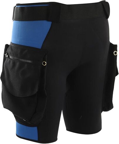 Fydun Neoprene and Nylon Swimming Snorkeling Diving Shorts with Pockets Stainless Steel Air Drain Port for Surfing Technical Diving Cave Diving Water Sports Essential Gear (L), Large in Saudi Arabia