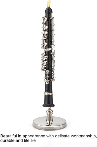 Miniature Oboe Instrument Model, 8.5cm Mini Metal Oboe Model Ornaments with Gift Case, for Musical Gifts Home Decor Dollhouse Accessory in Saudi Arabia