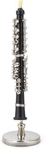 Miniature Oboe Instrument Model, 8.5cm Mini Metal Oboe Model Ornaments with Gift Case, for Musical Gifts Home Decor Dollhouse Accessory in Saudi Arabia