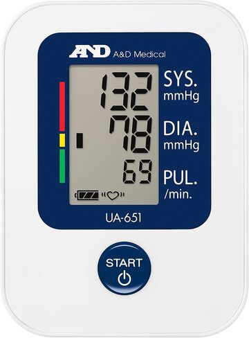 A&D Medical Blood Pressure Monitor for Home Use, UA-651 – Upper Arm Precise BP Machine – Wide Range Cuff (8.6" / 22-42cm), Adults, 4 AA Batteries in Kuwait