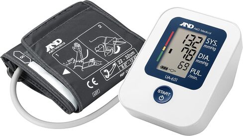 A&D Medical Blood Pressure Monitor for Home Use, UA-651 – Upper Arm Precise BP Machine – Wide Range Cuff (8.6" / 22-42cm), Adults, 4 AA Batteries in Kuwait