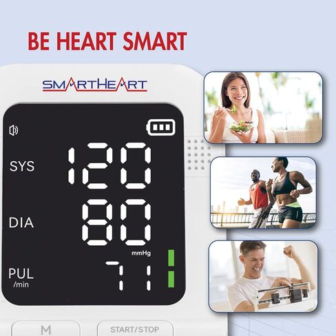 Smartheart ضغط ضغط الدم | الكفة العليا على نطاق واسع | تعليمات ونتائج اللغة الإنجليزية المسموعة للإسبانية المعاقين بصريًا | 199 قراءة الذاكرة in Kuwait