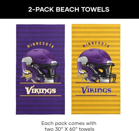 Northwest NFL Minnesota Vikings 2-Pack Pistel Set ، 30 "× 60" ، كل ألوان الفريق القياسية in Saudi Arabia
