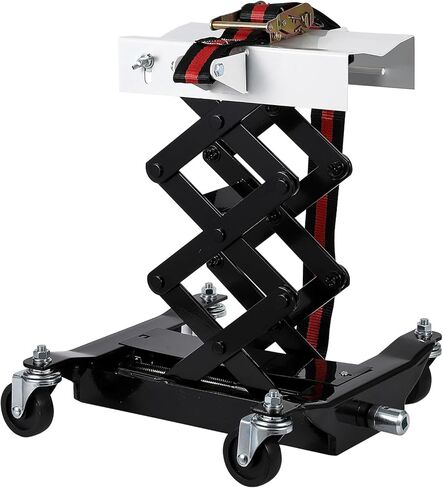 Garvee 450 Lbs Capacity Low Profile Transmission Jack with Safety Straps, 7-23 Inch Lift Range, Heavy Duty Auto Repair Lifting Jack with 4 Wheels for for Smaller Vehicles, Red in Saudi Arabia