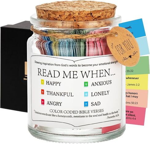 Bible Verse Jar (KJV) with 90 Bible Verses, Prayer Hope Jar, Christian Relious Prayer Gifts for Dad, Women, Men, Mom, Friend, Teacher Appreciation Graduation Birthday Gifts for Teen Girls Boys in Saudi Arabia