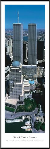 Blakeway Worldwide Panoramas World Trade Center-The Two Towers-Blakeway Panoramas Icon Posters, Select Frame with Single Mat in Saudi Arabia
