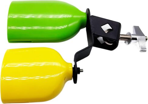 Bicolor Cowbell for Drum Set Cow Bells Music Block High and Low Tones Double Mounted Bells Percussions Instrume in Saudi Arabia
