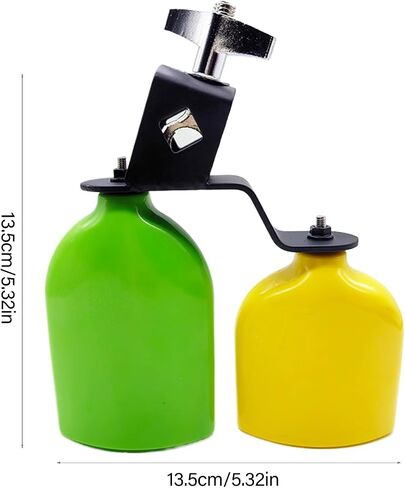 Bicolor Cowbell for Drum Set Cow Bells Music Block High and Low Tones Double Mounted Bells Percussions Instrume in Saudi Arabia