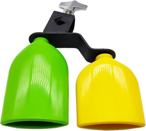 Bicolor Cowbell for Drum Set Cow Bells Music Block High and Low Tones Double Mounted Bells Percussions Instrume in Saudi Arabia
