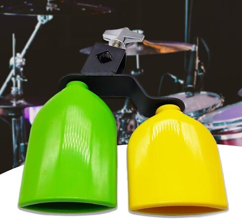 Bicolor Cowbell for Drum Set Cow Bells Music Block High and Low Tones Double Mounted Bells Percussions Instrume in Saudi Arabia