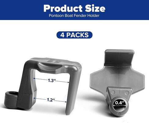 Boat Bumper Clips/Hangers/Adjusters/Cleats for Docking, Suitable for 1 Inch and 1.25 Inch Square Tube, Grey in Saudi Arabia