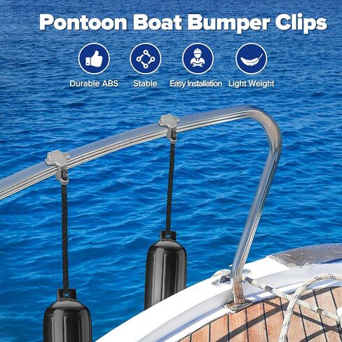 Boat Bumper Clips/Hangers/Adjusters/Cleats for Docking, Suitable for 1 Inch and 1.25 Inch Square Tube, Grey in Saudi Arabia