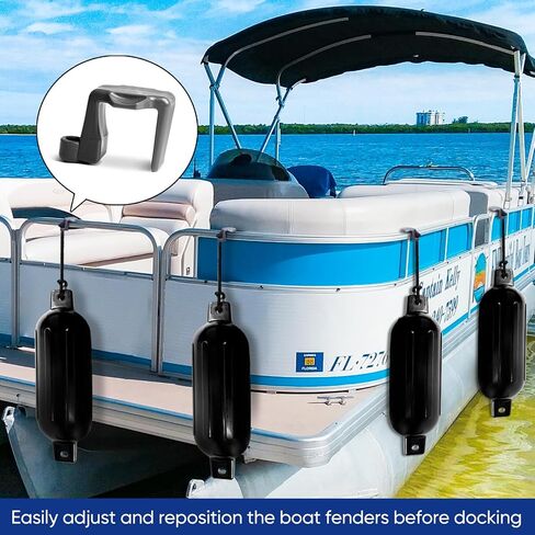 Boat Bumper Clips/Hangers/Adjusters/Cleats for Docking, Suitable for 1 Inch and 1.25 Inch Square Tube, Grey in Saudi Arabia