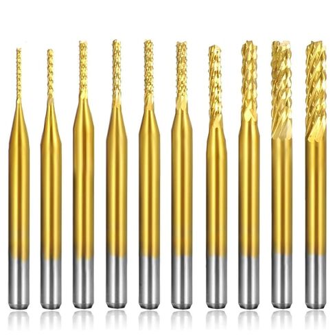 10pcs قاطع الطحن 0.5mm-3.175mm مقطوعة قطع طحن الذرة (الحجم: 0.8 مم 10 ٪) in Saudi Arabia