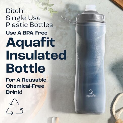 AQUAFIT Insulated Water Bottle - 20oz Leakproof Sports Water Bottle with Bite Lid, Bike Water Bottle, Easy Squeeze Water Bottles, Spill Proof for Cycling Bicycle - Fits Most Bike Cages (Mountains) in Kuwait