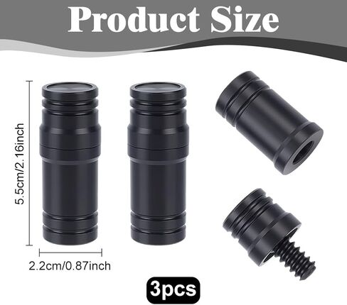 INFUNLY 3 Pair 3/8*10 Pin Stick Joint Protector 2.2"×0.8" Pool Joint Thread Cap Black Pool Cue Joint Protectors Plastic for Players Pool Billiard Cues Billiard Joint Protectors Protect Your Cue Stick in Saudi Arabia