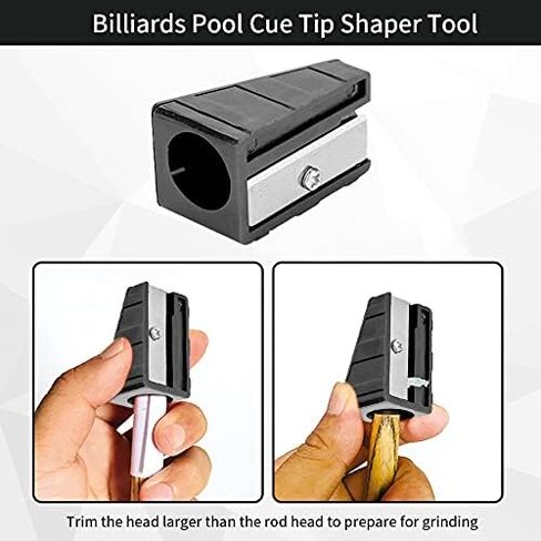 VGEBY 3PCS Billiards Pool Cue Tip Shaper Tool ، Tip Cue Tip Tipmer Shaper Tapper Repair Associal (Black) in Saudi Arabia
