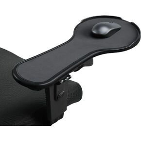 Ergonomic Adjustable Arm Rest Mouse pad for Chair, Mouse Extension Platform Tray with Mouse Baffle to Prevent Falling, Attaches to Chair, Black (Black（YYLL8326）)