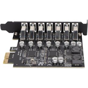 7-Port PCIE Expansion Card, 7-Port USB 3.2 GEN1 5Gbps Front Expansion Card for Connecting External Hard Drives, Game Controllers, CD/DVD Drives