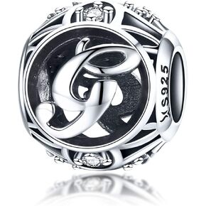 Alphabet Charms A-Z Letter Initial 925 Sterling Silver Charm Word Charm Anniversary Charm for Pandora Charm Bracelet