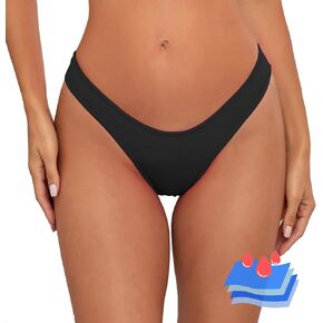 SherryDC Period Swimwear Thong Bikini Bottoms Menstrual Leakproof Swimsuit Bottom Waterproof Briefs for Teen Girls Women