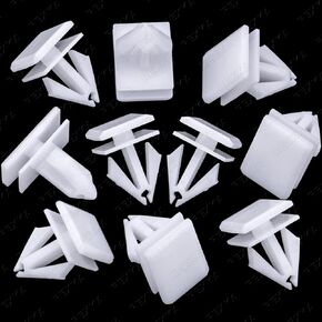 Rexka 10pcs Rocker Panel Moulding Clips White Nylon 68092697AA Compatible with Jeep Liberty Dodge Durango Charger Chrysler 300