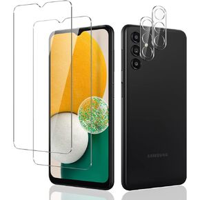 عبوتان من واقي شاشة Samsung Galaxy A15 5g مع عبوتين مناسبتين لواقي عدسة الكاميرا Samsung A15، زجاج مقسى عالي الدقة، حساس للمس، خالٍ من الفقاعات، صديق للحافظة
