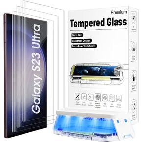 2 Pack Ultrasonic Fingerprint Unlocking ID Compatible Samsung Galaxy S22 Ultra Privacy Tempered Glass Screen Protector, 6.8"