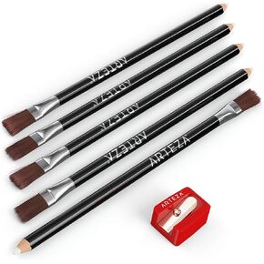 Arteza Eraser Pencil, Precision Latex-Free & PVC-Free Soft Eraser White Color Pencil with Brush and Pocket Size Sharpener, Set of 6