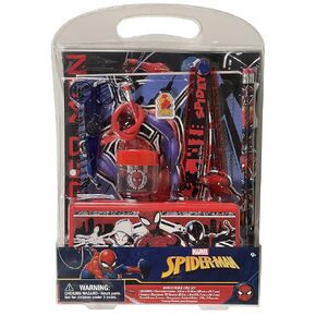 Spiderman Kids School Supplies Set with Hard Pencil Case, Notebook, Pencils, Folders - 10 Pc. Set